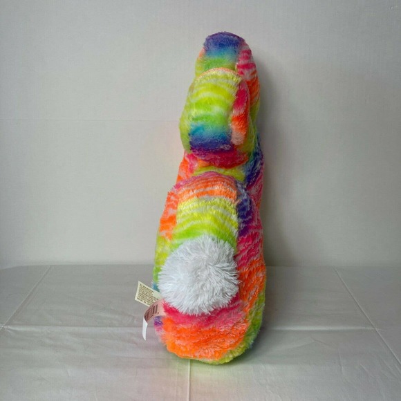 DAnDee Neon Rainbow Plush Rabbit Stuffed Toy 17" - Picture 7 of 9
